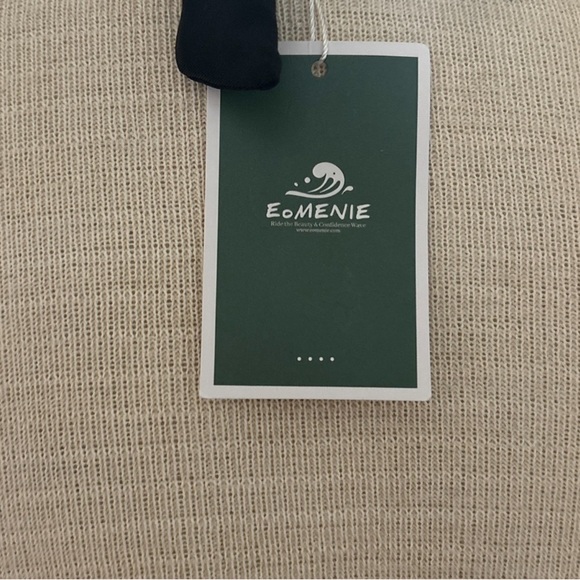 EoMENIE Black Ruched Tankini Swim Elegant Black Halter Adjustable Straps Size XL - Picture 3 of 4